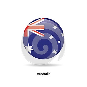 Australia flag - round glossy