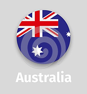 Australia flag, round icon