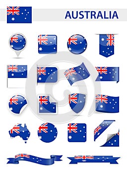 Australia Flag Vector Set