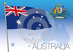 Australia, flag of the state and coat of arms
