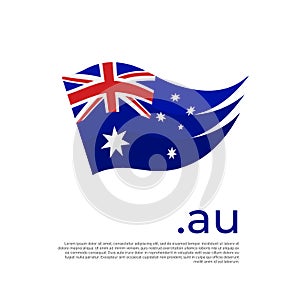 Australia flag. Stripes colors of the australian flag on a white background. Vector design national poster with au domain, place