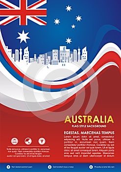 Australia flag style flyer, with stylish waving design