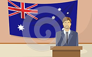 Australia Flag Tribune Speech Businessman Politic