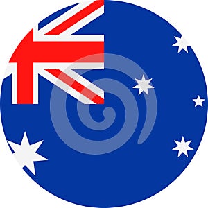 Australia Flag Vector Round Flat Icon