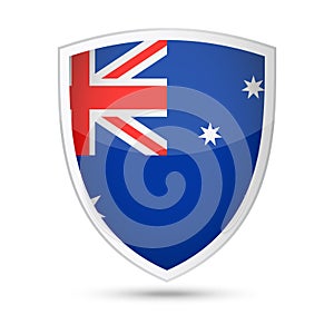 Australia Flag Vector Shield Icon