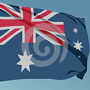 Australia flag wave on blue background vector illustration