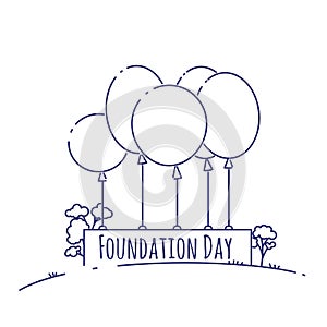 Australia Foundation day emblem isolated vector illustration on white background. Patriotic state holiday event label photo