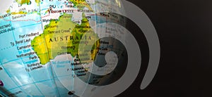 Australia Globe On Black Background