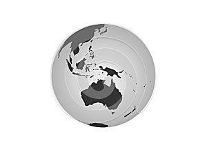 Australia globe icon. earth in view of australia continent and south asia