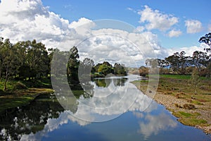 Australia,Goulburn River cloudy reflection,Thornton, Landscape Victoria