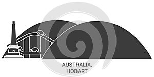Australia, Hobart travel landmark vector illustration