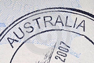 Australia immigration arrival passport stamp