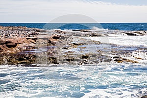 Australia Kalbarri rough sea water coast seagulls