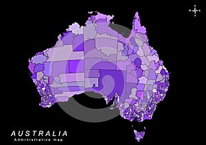 Australia map administrative political boundaries Map HD