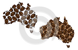 Australia - map of coffee bean