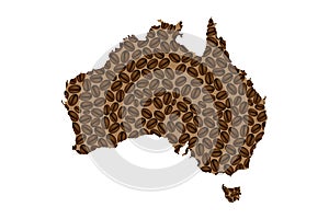 Australia - map of coffee bean