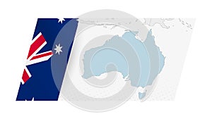 Australia map in modern style with flag of Australia on left side