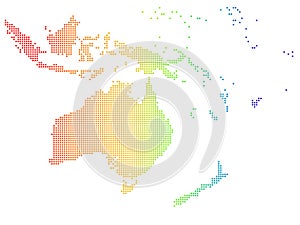 Australia map pixelated