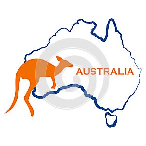 Australia map silhouette