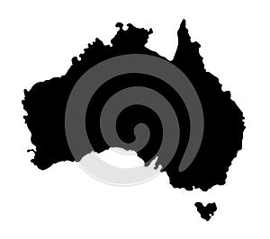 Australia map silhouette vector illustration