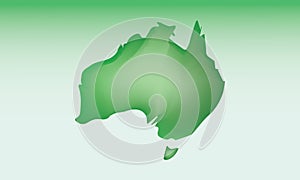 Australia map using green color with dark and light effect vector on light background