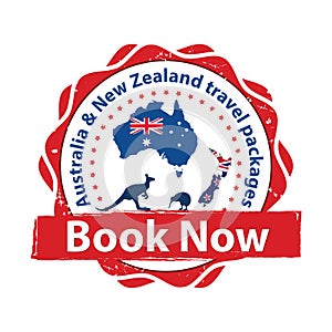 Australia and New Zealand travel packages - printable sticker