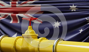 Australia oil and gas fuel pipeline. Oil industry concept. 3D Rendering