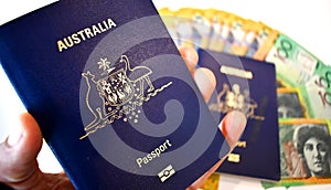 Australia passport money background