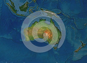 Australia - physical map photo