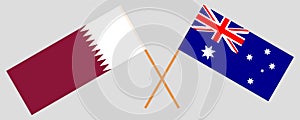 Australia and Qatar. The Australian and Qatari flags. Official colors. Correct proportion. Vector