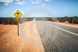 Australia road sign Mallee Fowl