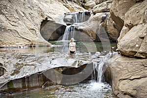 Australia Scenic Waterfall River Girl Nature