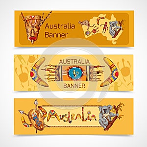 Australia sketch banners horizontal