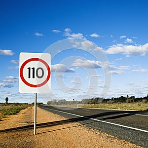 Australia speed limit sign