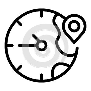 Australia time zone icon outline vector. World clock