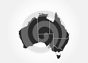 Australia vector map. map of the country divided into states