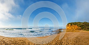 Australia, Victoria, Great Ocean Road, Bells Beach panorama