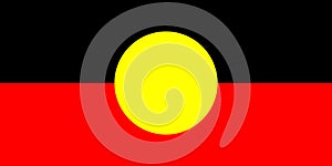 Australian Aboriginal flag. Illustration of official flag of Aboriginal Australians photo