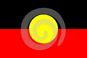 Australian Aboriginal Flag. Original and simple Aboriginal flag isolated vector in official colors and Proportion. flag of