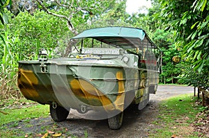 Australian amphibious vehicle DUKW drive in Queensland Australia