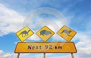 Australian Animals Road Sign