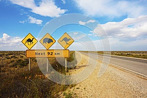 Australian Animals Road Sign