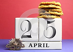 Australian ANZAC Day, April 25, save the date with traditional Anzac biscuits.