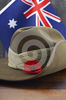 Australian Anzac Day army slouch hat