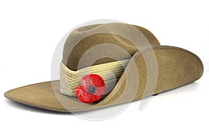 Australian Anzac Day army slouch hat photo