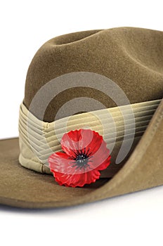Australian Anzac Day army slouch hat photo