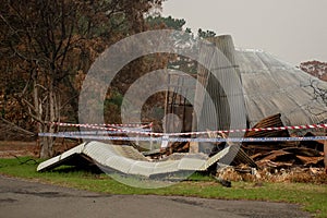 Australian bushfire aftermath: Burnt building ruins