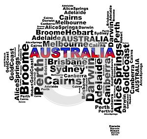 Australian Cities info text graphics