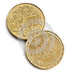 Australian Commemorative ANZAC Coin Isolated photo