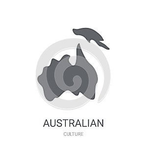 Australian continent icon. Trendy Australian continent logo concept on white background from Culture collection